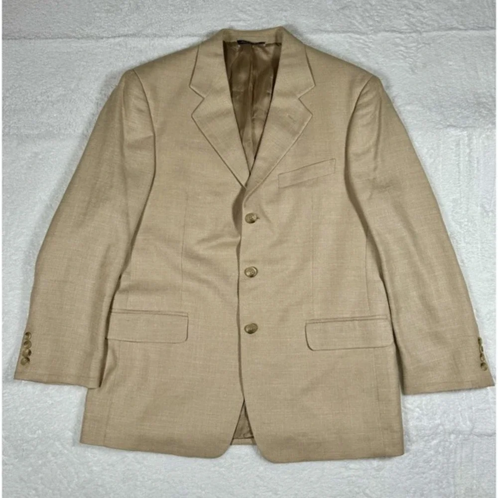 Vito Rufolo Amalfi Tan Silk Wool Linen Blend Blazer RN 77219 Sport Coat‎ 44R